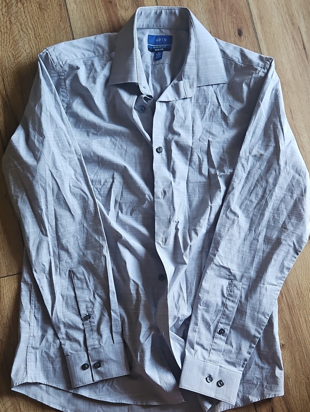 Apt. 9 Light Gray Men's Button-Up Dress Shirt